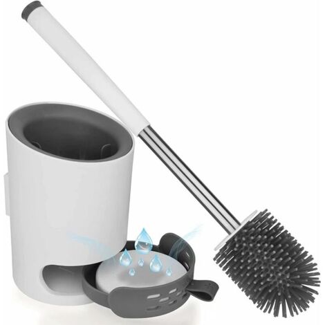 Brosse de toilette Brosse de toilette antibactérienne en silicone Brosse de toilette Ensemble de brosse à balai