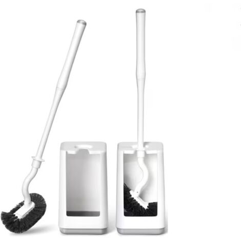 Brosse de Toilette Brosse WC Brosse de Toilettes à Manche Long Plastique, avec des Poils Solides pour Le Ménage des Toilettes, Nettoyage en Profondeur