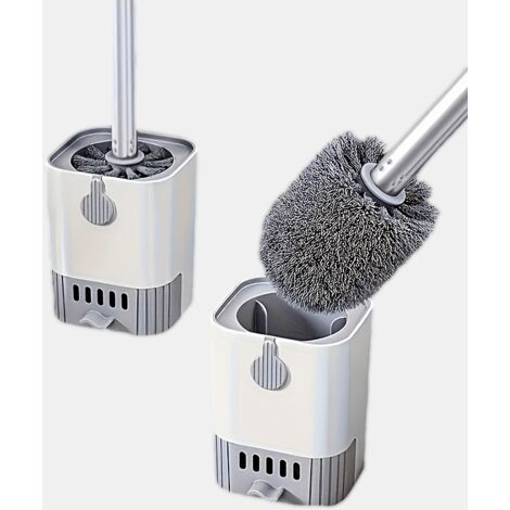 Brosse de Toilette, Brosse WC , Suspendu Brosse de Toilette en, Brosse de Toilette Brosse WC en et Support, avec Base de Filtre à Eau et à Séchage Rapide, Montage Mural/au Sol