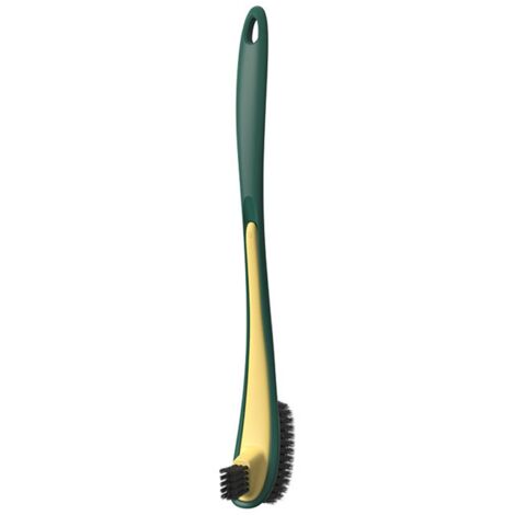 Brosse de Toilette Double Face Long Manche Poils Souples Sans Rayures Kit Nettoyage pour Salle de Bain  Lot 1 Pièce - Matériau PP+PBT