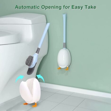 Brosse de toilette Duckling Bathroom Magic Brush avec support - Bleue-AquaForge