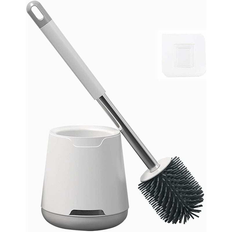 Yozhiqu - Brosse de toilette en silicone avec support de séchage ventilé, brosse de cuvette de toilette, brosse de nettoyage de salle de bain, brosse