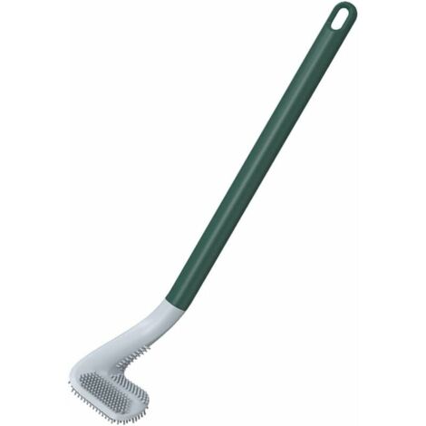 Brosse de toilette en silicone, brosse de toilette suspendue, brosse de toilette de salle de bain (verte)-AquaForge