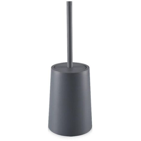 Brosse de toilette grise avec support, en plastique, pour salle de bain, 37 x 18 x 13 cm.-AquaForge