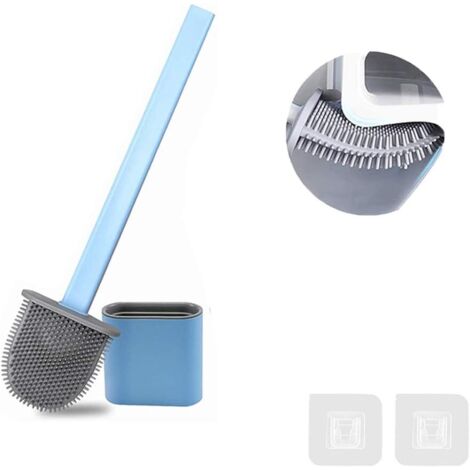 Brosse de toilette hygiénique, brosse de nettoyage de toilette flexible en silicone TPR de qualité supérieure, conception ergonomique pour une hygiène optimale-AquaForge