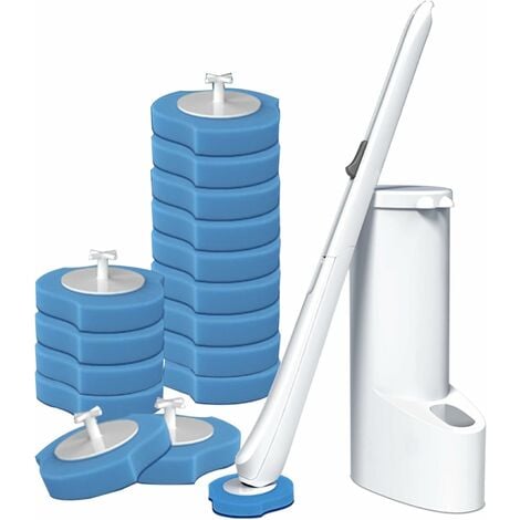 TAIPPAN Kit de nettoyage jetable pour toilettes - Brosse de nettoyage de  tête avec 8 têtes de rechange jetables pour désinfecter les toilettes -  Système de nettoyage puissant sans perçage - Brosse