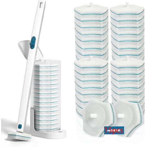 brosse De Toilette, Jetable Baguette De Toilette, Kit De Baguette De Toilette, Nettoyage De Brosse De Toilette Pour La Salle De Bain, 15 Recharges