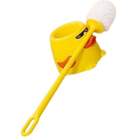Brosse de Toilette Longue avec Manche Ergonomique, Tête Souple sans Rayures, Décorative de Petit Canard Jaune, pour Nettoyage Cuvette, Usage Quotidien Salle de Bain