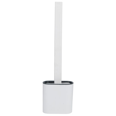 Brosse de Toilette Murale avec Manche Long et Porte-Sèche Rapide - Nettoyage Profond Salle de Bain - Blanc