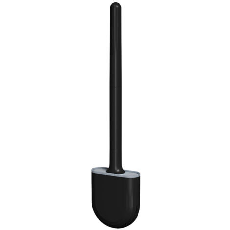 Brosse de toilette murale, mini brosse de nettoyage de toilettes de salle de bain avec poignée amovible, noir nuit foncée