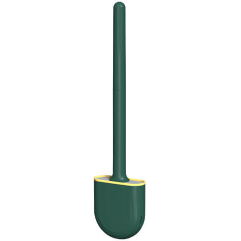 Brosse de toilette murale, mini brosse de nettoyage de toilettes de salle de bain avec poignée amovible, vert nuit