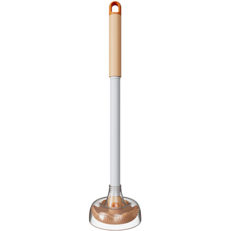 Brosse de toilette orange en silicone souple avec tête de brosse en forme de pieuvre