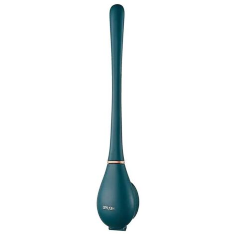 Brosse de toilette plate en silicone bleu suspendue, brosse de toilette flexible en silicone, brosse de nettoyage murale en silicone sans perforation
