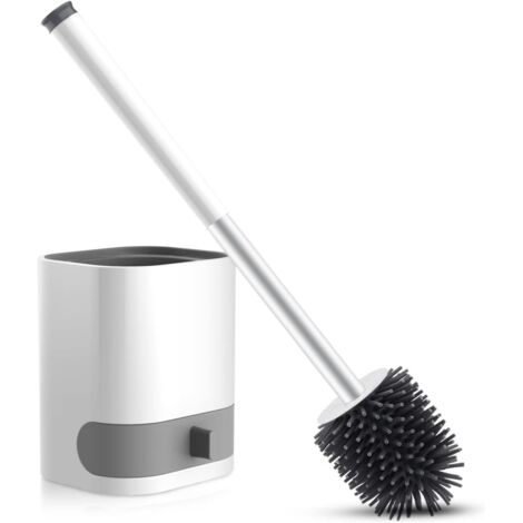Brosse de toilette suspendue avec poils en silicone et tête de brosse amovible