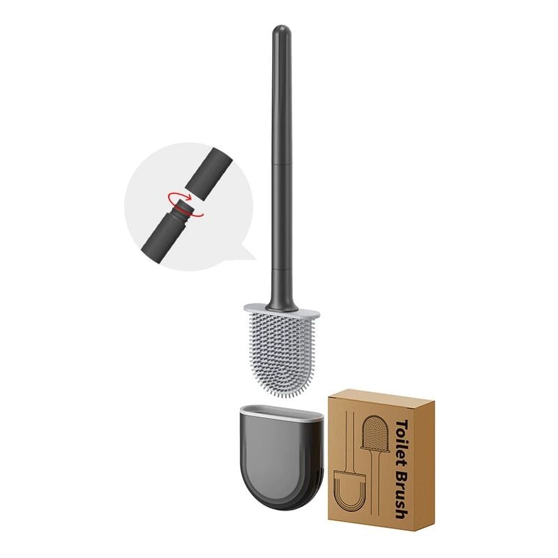 Brosse de Toilette,Brosse WC,Balai WC,Brosse wc Silicone et Support Balayette wc Ventilée Séchage Rapide sans Odeur Brosse pour Toilette de Salle de