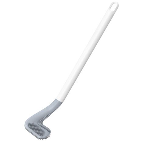 Brosse de Toilettes Style Golf - Poignée en Caoutchouc Doux, Design Anti-Fuite à Ouverture Automatique, Sans Angle Mort, avec Support pour Salle de Bain