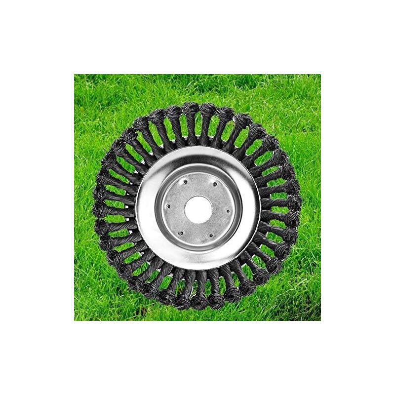 Coocheer - Brosse de tonte de pelouse, brosse de désherbage ronde 200x25.4mm, tête de brosse rotative avec roue de fil solide pour l'agriculture de