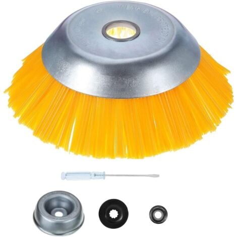 Brosse débroussailleuse Universelle.150x25.4mm Brosse à Désherber Ronde pour éliminer les Mauvaises Herbes, Tête Brosse Rotative avec Roue en Fil d'acier Massif pour Jardin Agriculture(6 Pouce)