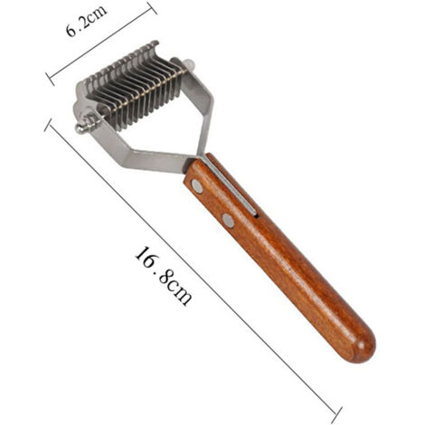 Brosse démêlante double face avec manche en bois, taille petite, conçue pour les nœuds difficiles, emballage élégant en boîte
