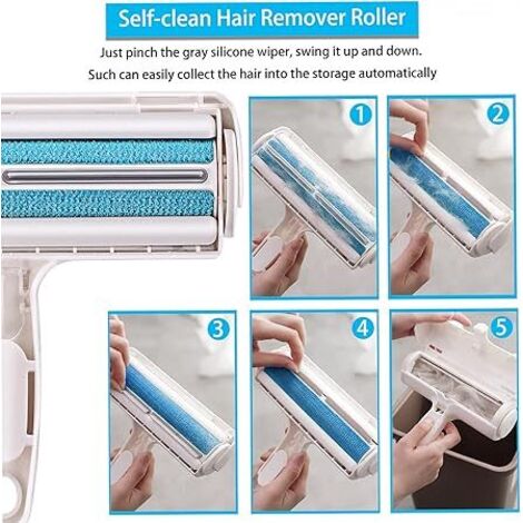 Brosse d'épilation pour chat et chien pour animaux de compagnie brosse d'épilation magique réutilisable bigoudi pour animaux de compagnie dispositif d'épilation (vêtements canapé tour tapis) oreille d