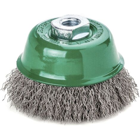 Brosse diam diam. 100mm avec fil acier inoxydable 0,35mm filetage M14