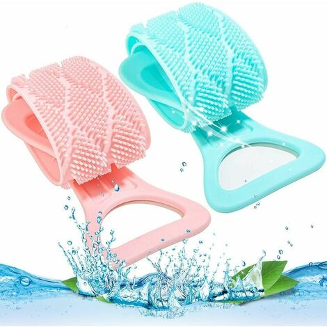 Brosse Dos Douche Silicone, 2Pcs Double Face Laveur De Dos En Silicone Brosse En Silicone Pour Le Corps Bain Brosse Massage Corporelle En Silicone