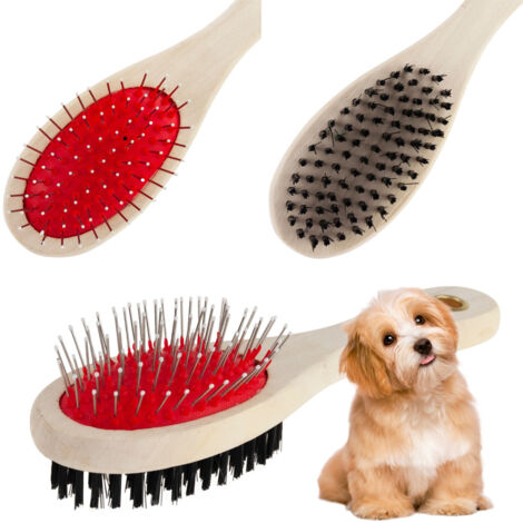 Brosse double face TM-00428 pour démêler et peigner les poils de chiens et de chats