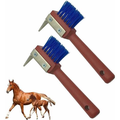 Brosse en Fer à Cheval, Couteau à Crochet en Fer à Cheval, Manche en Bois Kits De Toilettage De Sabot De Cheval Macaron