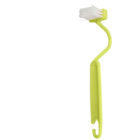 Brosse en forme de S à poils souples Brosse coudée pour le nettoyage des toilettes, des cuisines et des salles de bain, vert