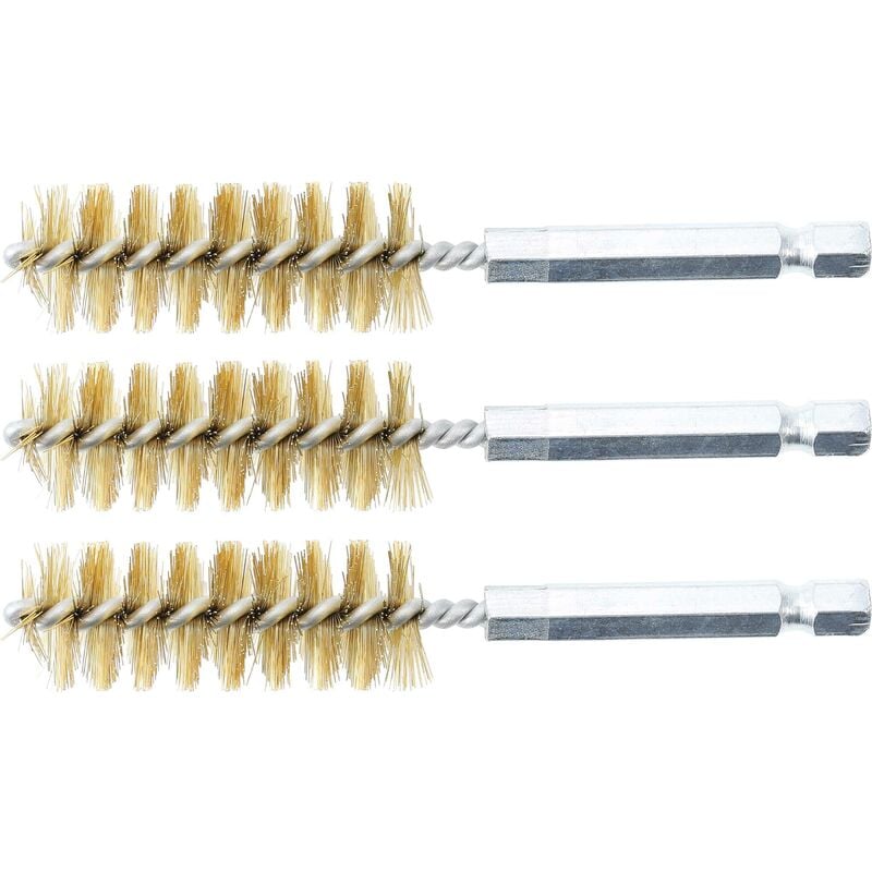 Bgs Technic - brosse en laiton 17MM 6,3MM (1/4'') 3PIÈCES bgs 3078-17-M