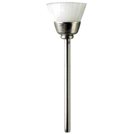 Brosse en nylon diametre 12mm sur tige - diametre du mandrin 2.35mm