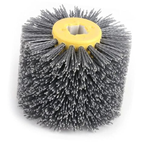 Brosse en nylon - Roue de traction - Brosse de polissage - Grain 80 - Pour machine à bois, machine à satiner (grain 80)