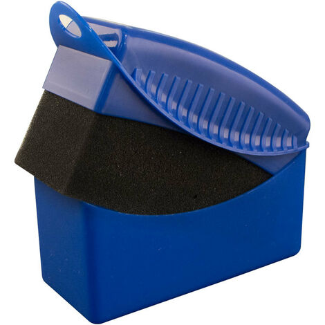 Brosse éponge de polissage de roue de voiture avec couvercle ABS nettoyage nettoyage contour de pneu coupe applicateur tampon détail accessoires 1 pièces (bleu)