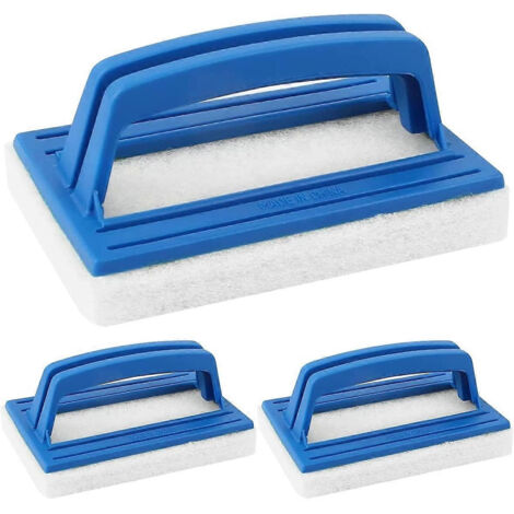 Brosse éponge pour ligne d'eau, lot de 3 brosses en plastique Regerly avec poignées, outil de nettoyage pour le fond et les parois de piscine et spas.