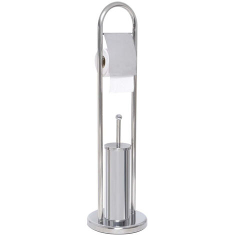 Brosse et derouleur papier wc acier inoxydable - chrome - Tendance