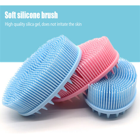 Brosse Exfoliante Douche Silicone - Nettoyage Corporel et Massage Capillaire, Usage Sec ou Humide