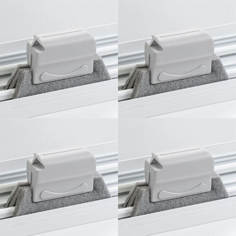 4pcs Brosse Fente Multifonction Brosse de Nettoyage de Fente de Fenêtre pour Porte Glissières de Fenêtre Salle de Bain Rainure de Fenêtre (gris)