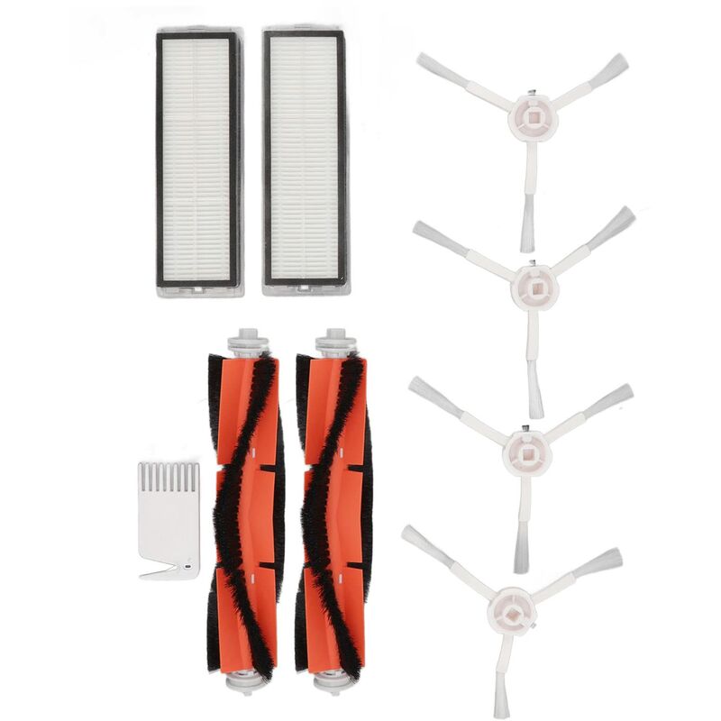 Jeffergarden Brosse Filtres Blanc Plat Peigne Kit pour Mijia 1C pour Dreame F9 pour Xiaomi 1T pour Mi Robot Aspirateur Vadrouille Remplacement