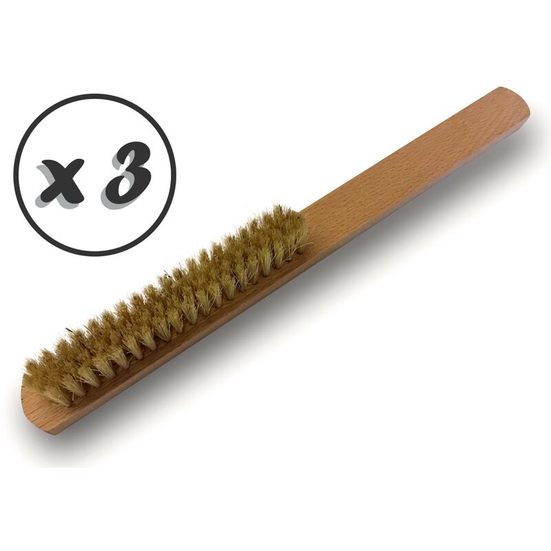 Kibros - Brosse fine de bijoutier Nettoyage et brossage des bijoux, argenterie et objets d'art fragiles - Quantité x 3 - Fil soie