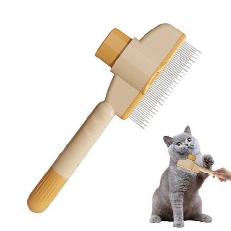 Brosse Fur Flash pour chats et chiens, peigne ergonomique orange auto-emballé pour démêler les poils et prendre soin des poils emmêlés