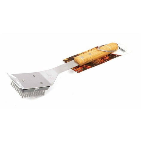 BROSSE INOX 30CM MANCHE BOIS