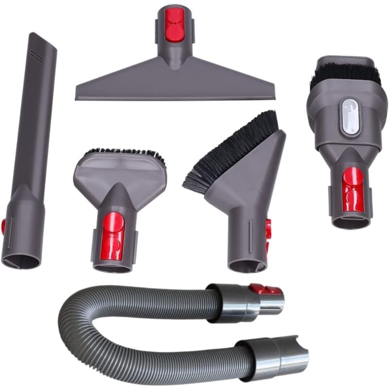 Coavas - Brosse Kit Accessoires avec Tuyau Accessoires Extension pour Dyson V7 V8 V10 V10 V11 + 2 Brosses (6 in 1)