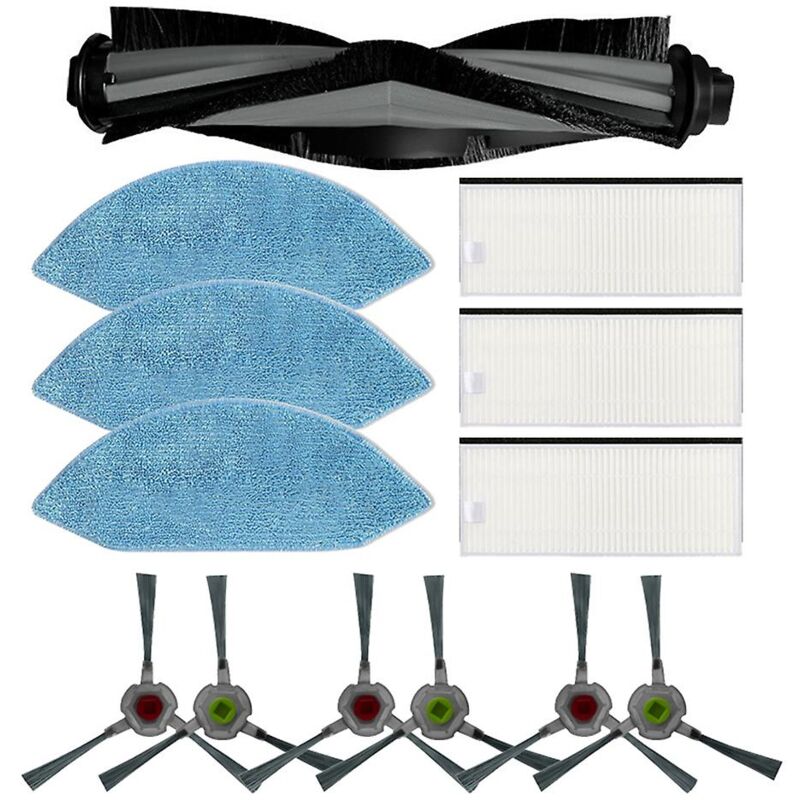 Brosse latérale de filtre Hepa pour kits d'aspirateur Ecovacs Deebot Ozmo U2/ Dgn22