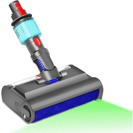 AUTRES Brosse Lavante compatible pour Dyson V7 V8 V10 V11 V15 Tête de Balai Electrique à Récurer Humide et Sec avec Lumière Verte, Nettoie et Sèche Les Sols Durs