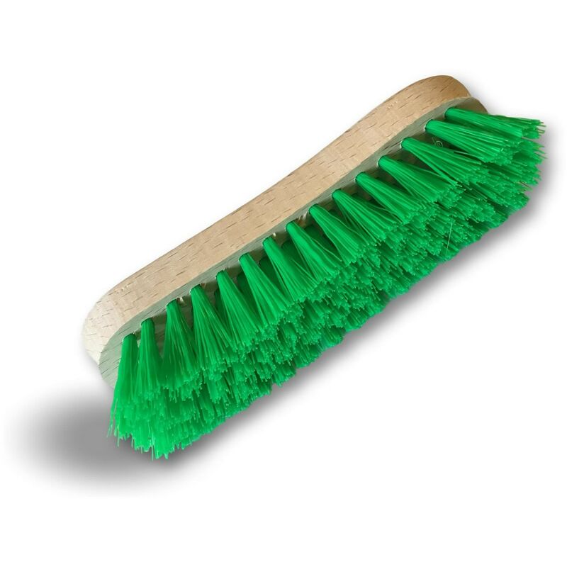 Kibros - Brosse à laver et récurer ppl vert - Monture bois - Nettoyage, brossage pont mur sol carrelage - Quantité x 1 - ppl vert