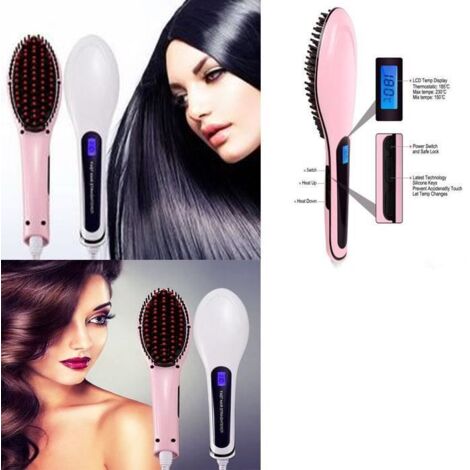Brosse lissante chauffante électrique Fast Hair Couleur Blanc