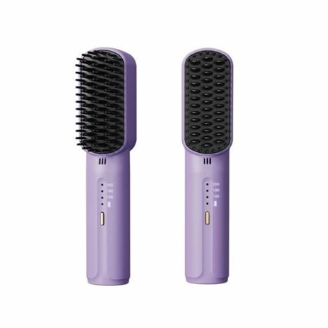 Brosse lissante sans fil, peigne lissant pour femmes, charge USB, chauffage rapide, brosse de voyage pour cheveux longs et court