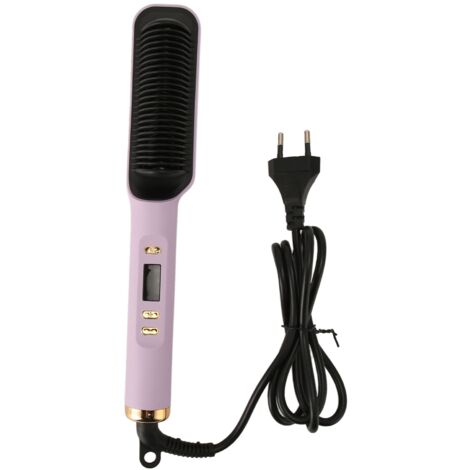 Brosse Lisseuse à Ions Négatifs avec Écran LCD, Brushing et Lissage 110-220V Prise UE