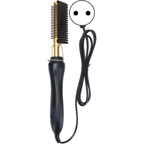 Brosse Lisseuse à Température Réglable, Économe en Énergie, Double Tension Automatique 110‑240V avec Prise UE