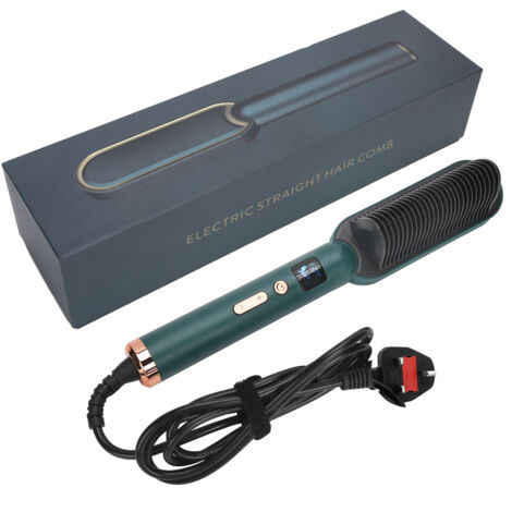 Brosse Lisseuse Cheveux 3 Vitesses, Lisseur Boucleur Ionique Négatif, Prise UK 220V